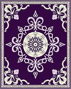 Deep Plum Floral Medallion Border Rug