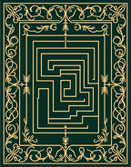 Emerald Green Golden Maze Border Rug