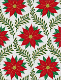 Red Poinsettia Floral Branches Arrangement Rug