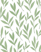 Soft Sage Green Botanical Branches Rug