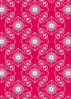 Vibrant Pink Starburst Scroll Medallion Rug
