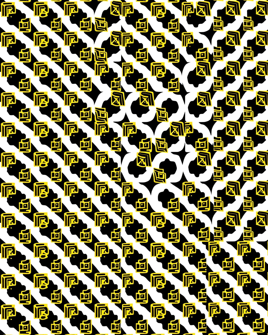 Diagonal Yellow Geometric Abstract Rug