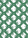Emerald Green Lattice Butterfly Botanical Rug