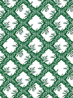 Emerald Green Lattice Butterfly Botanical Rug