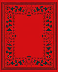 Crimson Abstract Leaf Border Rug