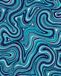 Dynamic Teal Swirl Abstract Rug