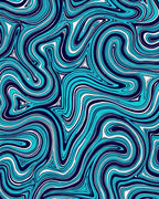 Dynamic Teal Swirl Abstract Rug