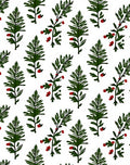 Green Sprig Red Berry Garland Rug