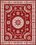 Crimson Snowflake Radiating Medallion Rug