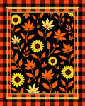 Orange and Yellow Sunflower Foliage Plaid Rug