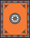 Orange Compass Rose Border Rug