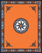 Orange Compass Rose Border Rug
