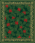 Emerald Green Poinsettia Holiday Rug