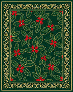 Emerald Green Poinsettia Holiday Rug