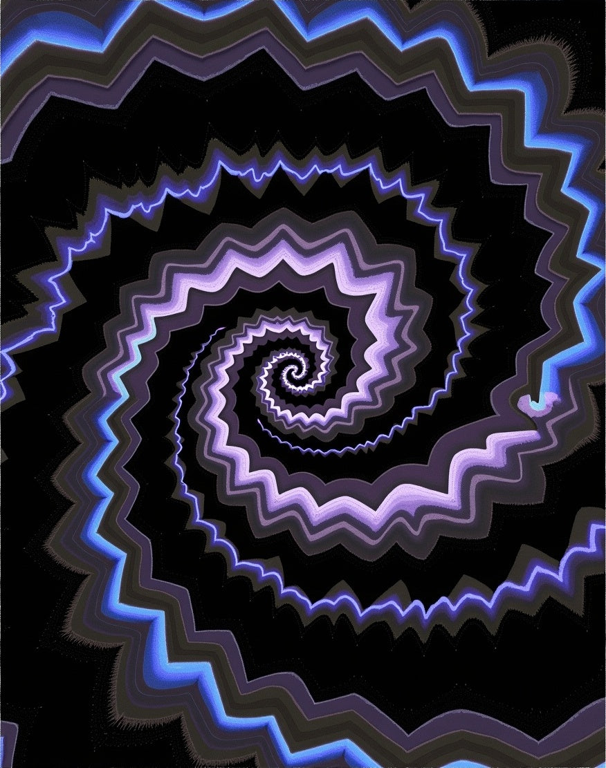 Luminous Purple Electric Spiral Rug