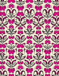 Vibrant Pink Floral Damask Rug