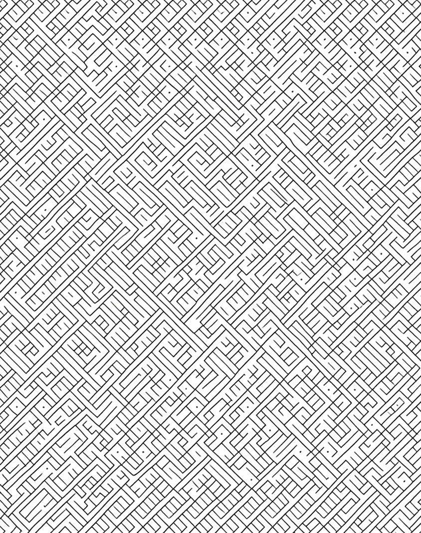 Monochrome Maze Geometric Abstract Lines Rug