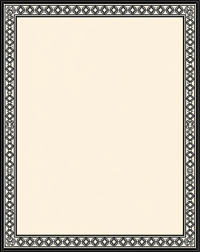 Black Cream Geometric Border Rug