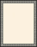Black Cream Geometric Border Rug
