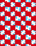 Bold Red Sky Blue Starburst Rug