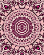 Plum Pink Medallion Mandala Rug