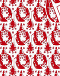 Red Christmas Tree Snow Cluster Rug