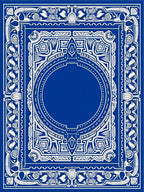 Royal Blue White Ornate Floral Medallion Rug