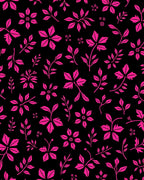 Vibrant Pink Floral Branch Collage Rug