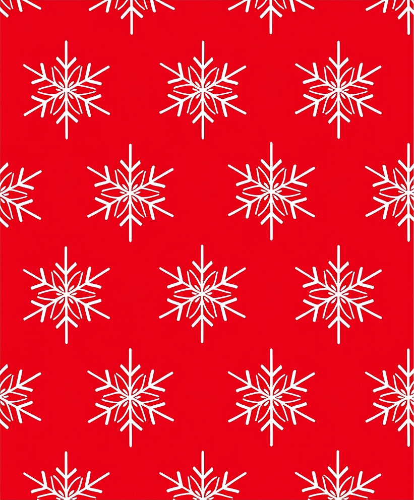 Classic White Snowflake Red Holiday Rug