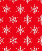 Classic White Snowflake Red Holiday Rug