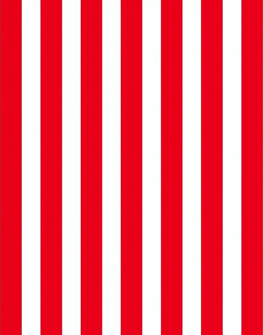 Bold Red White Vertical Stripes Rug