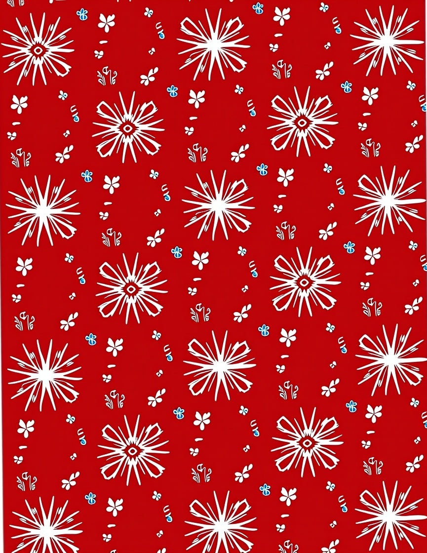 Vibrant Red Floral Burst Rug