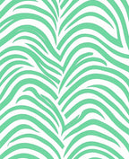 Mint Green Tropical Leaf Stripes Rug