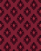 Crimson Damask Medallion Repetitive Design Rug