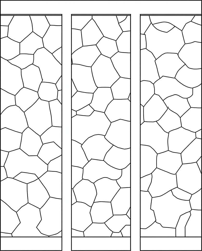 Mosaic White Irregular Cells Rug