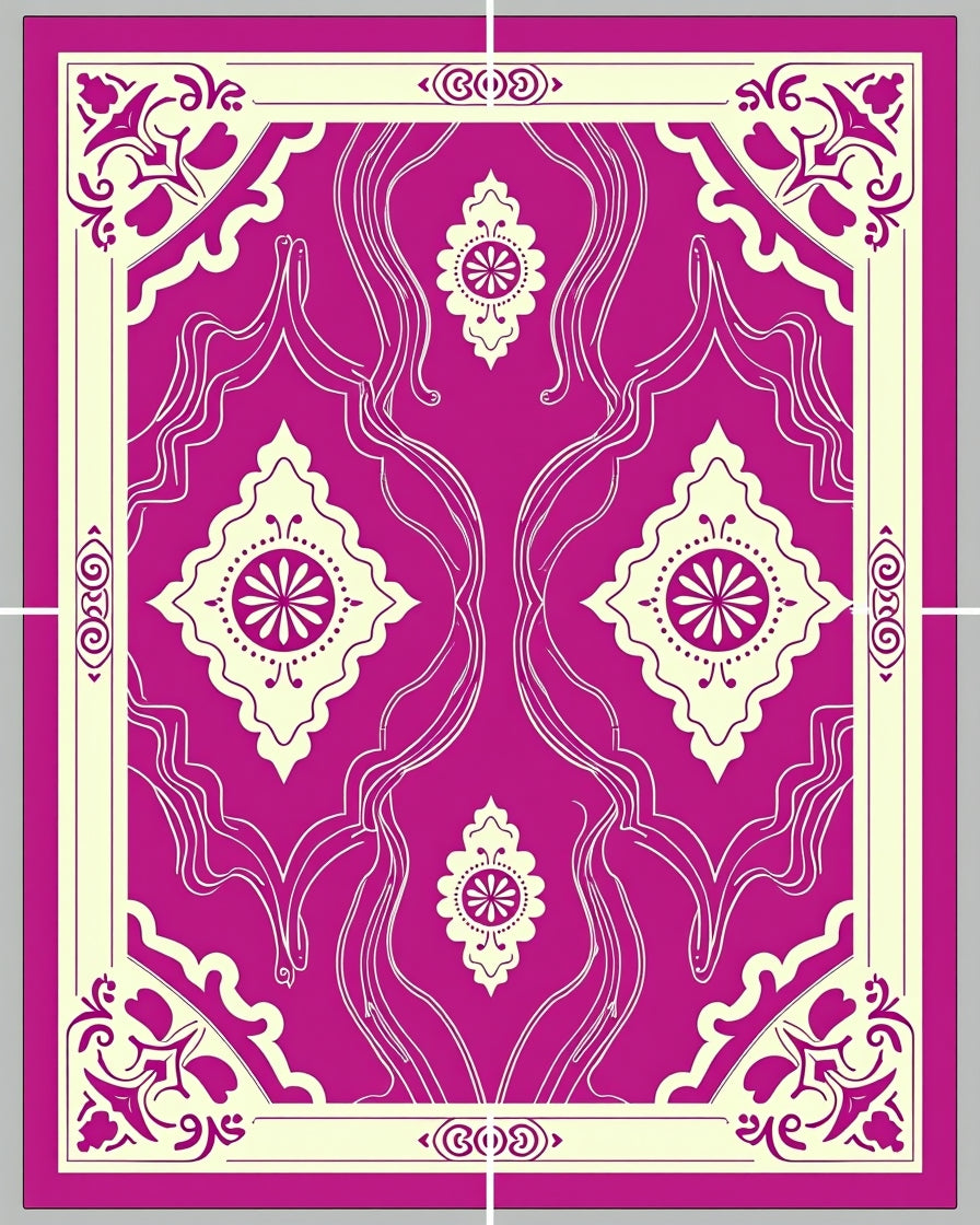 Elegant Magenta Floral Lattice Rug