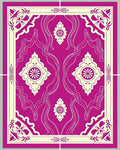 Elegant Magenta Floral Lattice Rug