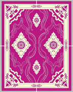 Elegant Magenta Floral Lattice Rug