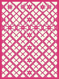 Bright Pink Cream Lattice Star Rug