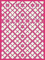 Bright Pink Cream Lattice Star Rug