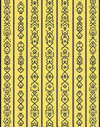 Yellow Black Tribal Stripe Collection Rug