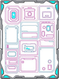 Futuristic Grid Circuit Board Layout Rug