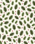 Evergreen Frond Red Dot Cluster Rug