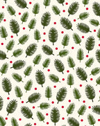Evergreen Frond Red Dot Cluster Rug