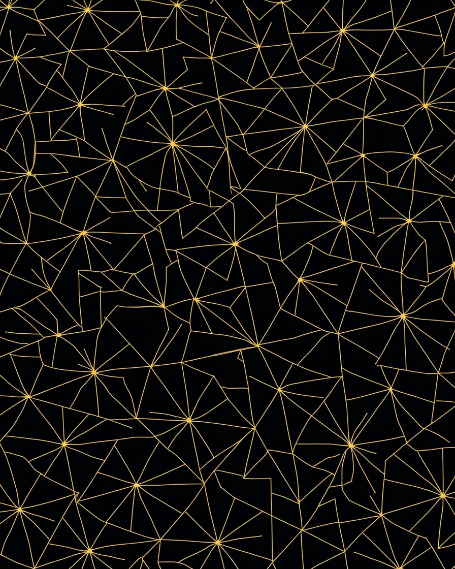 Black Gold Geometric Starburst Medallion Rug