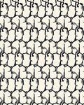 Cream Black Abstract Head Tiling Rug