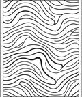 Modern Black Abstract Whimsical Waves Rug