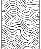 Modern Black Abstract Whimsical Waves Rug