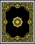 Golden Ornate Circle Border Rug