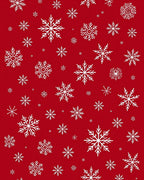 Crimson White Snowflake Scatter Rug
